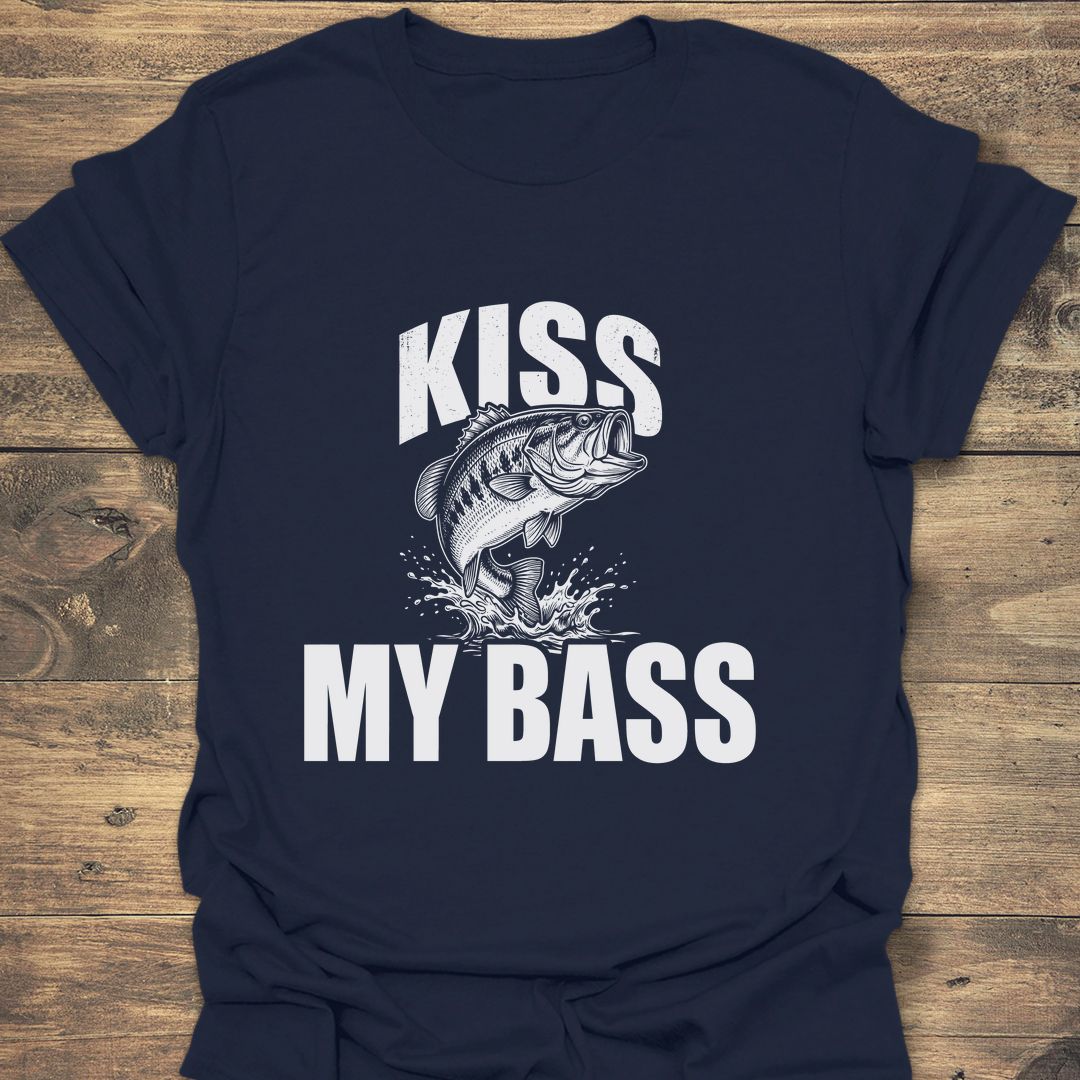Kiss My Bass - Navy t-shirt