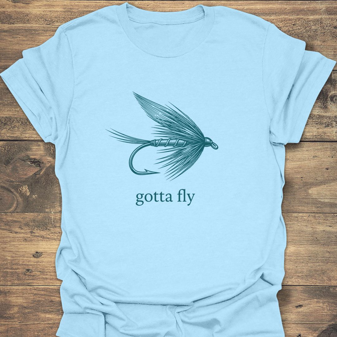 Gotta Fly Wet Fly - Light Blue t-shirt