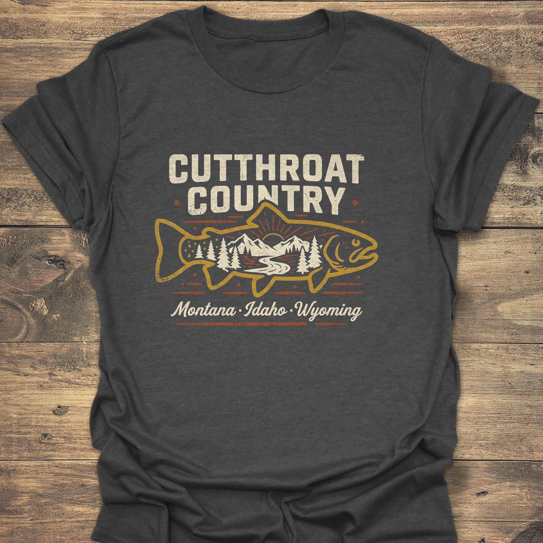 Cutthroat Country Trout - Dark Heather t-shirt