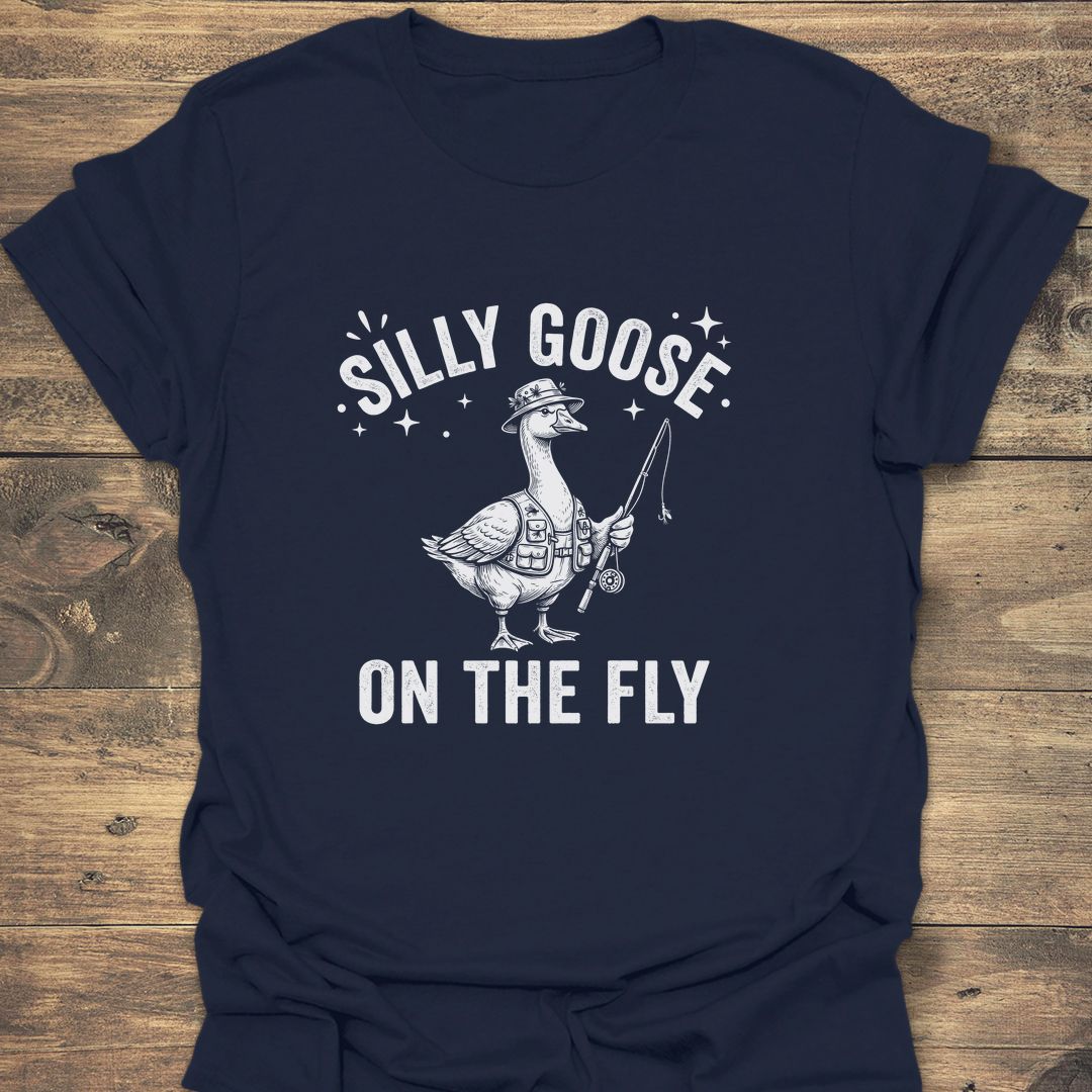 Silly Goose On The Fly - Navy t-shirt