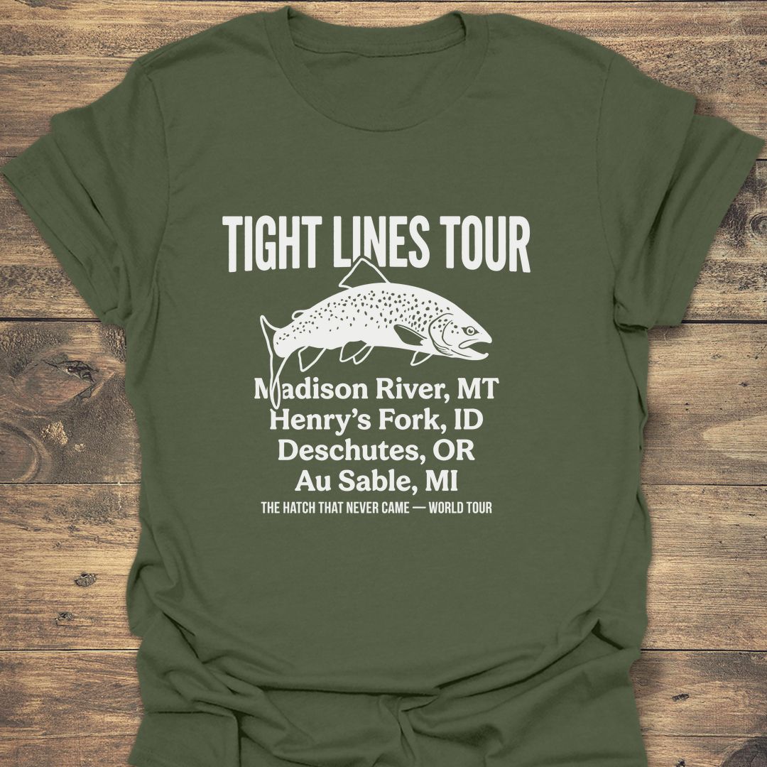 Tight Lines Tour - Military Green t-shirt