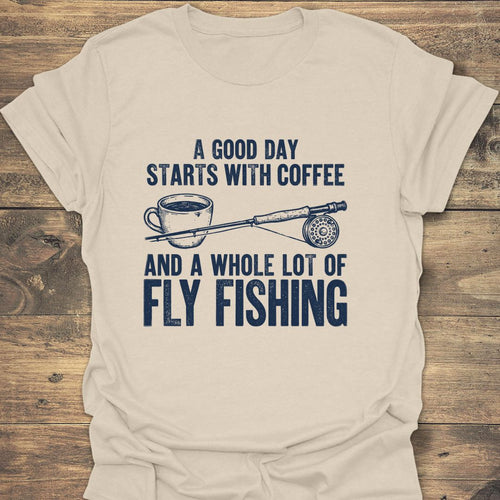 Coffee And Fly Fishing - Natural t-shirt