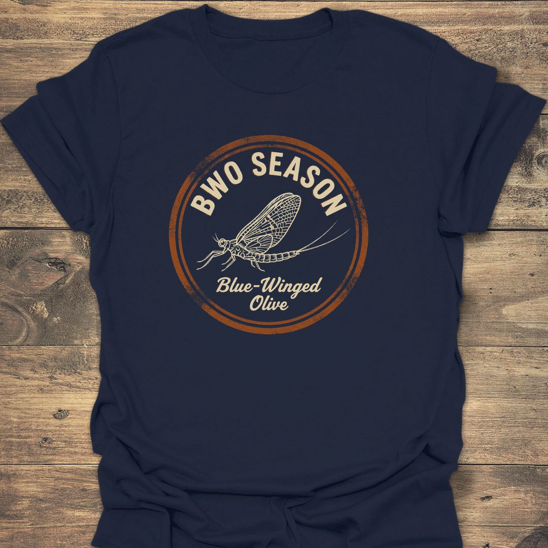 BWO Season Blue-Winged Olive - Navy t-shirt