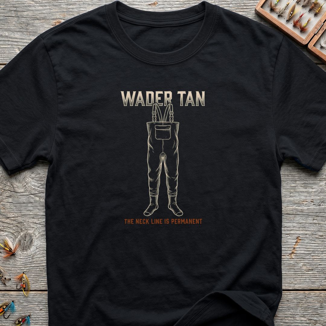 Wader Tan Neck Line - Black t-shirt