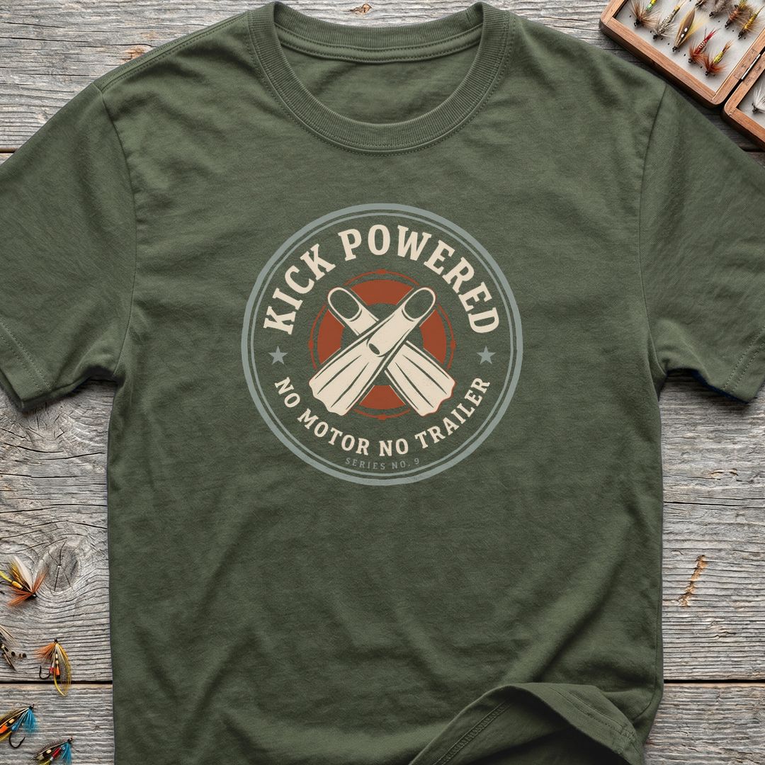 Kick Powered No Motor No - Military Green t-shirt