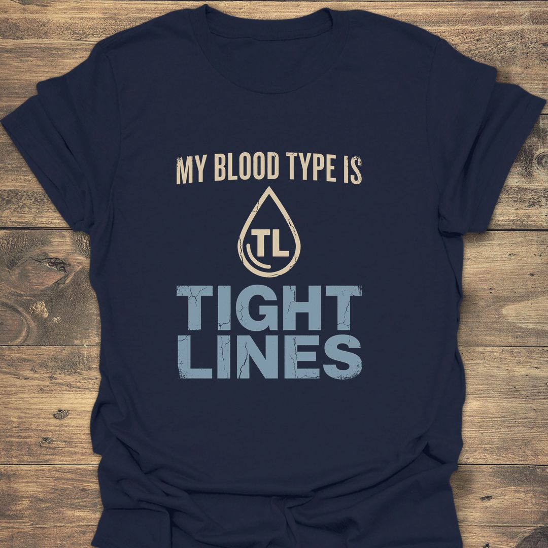 Blood Type Tight Lines - Navy t-shirt