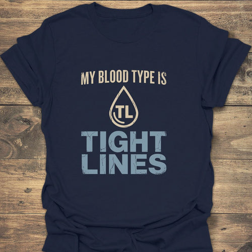 Blood Type Tight Lines - Navy t-shirt