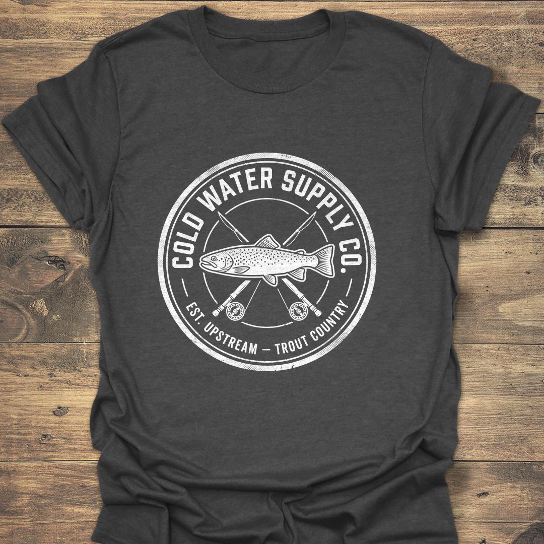 Cold Water Supply Co Trout - Dark Heather t-shirt
