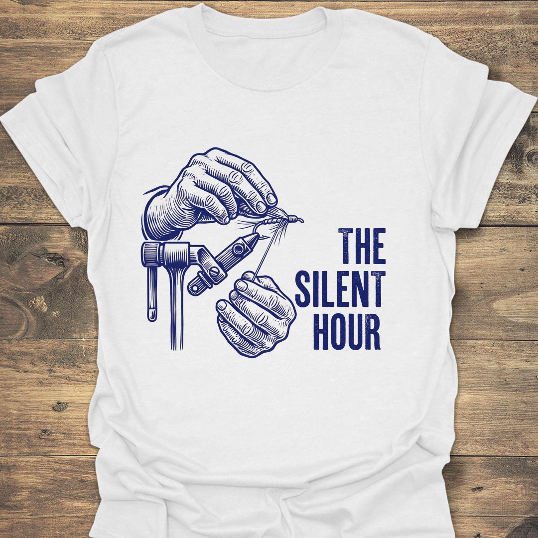 The Silent Hour Fly Tying - White t-shirt