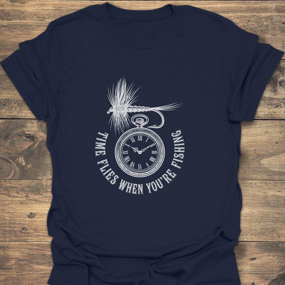 Time Flies When Fishing - Navy t-shirt