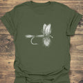 Classic Dry Fly Sketch - Military Green t-shirt
