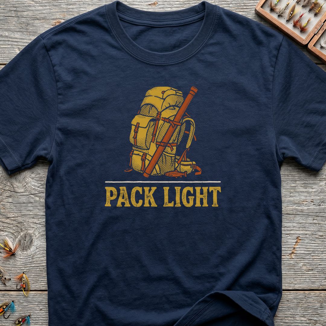 Pack Light Backcountry Fly Fishing - Navy t-shirt