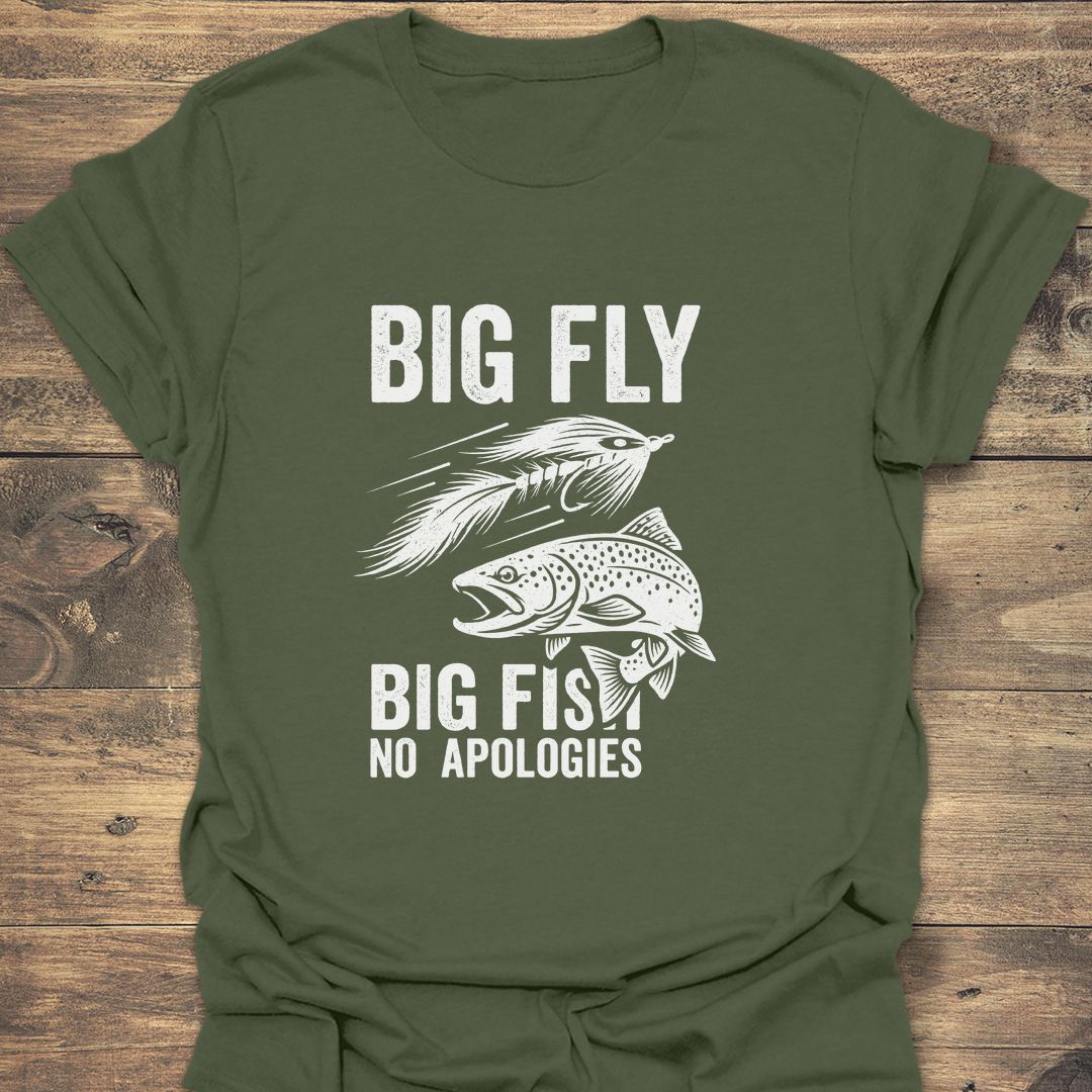 Big Fly Big Fish - Military Green t-shirt