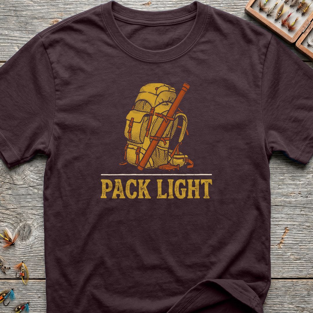 Pack Light Backcountry Fly Fishing - Dark Chocolate t-shirt