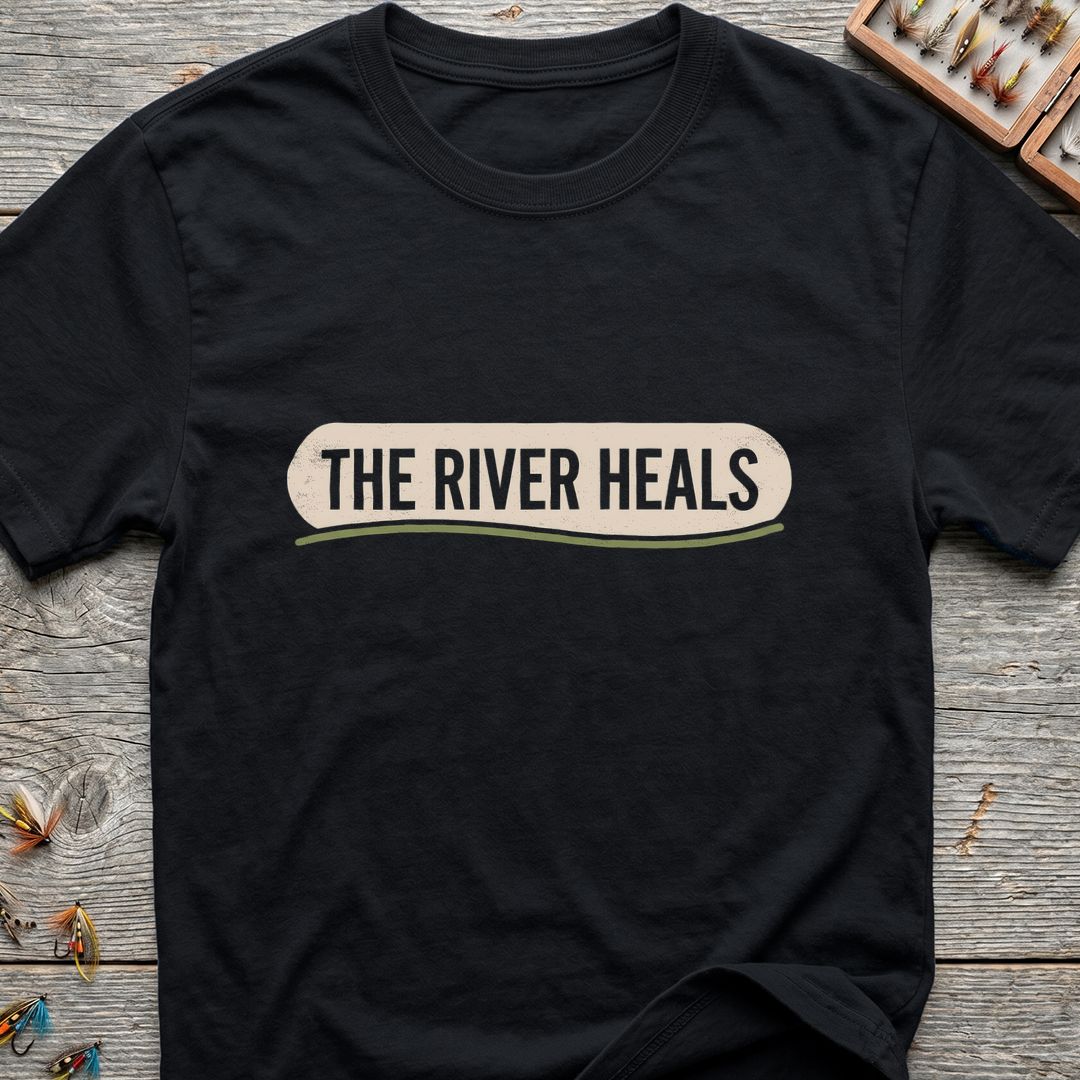 The River Heals - Black t-shirt