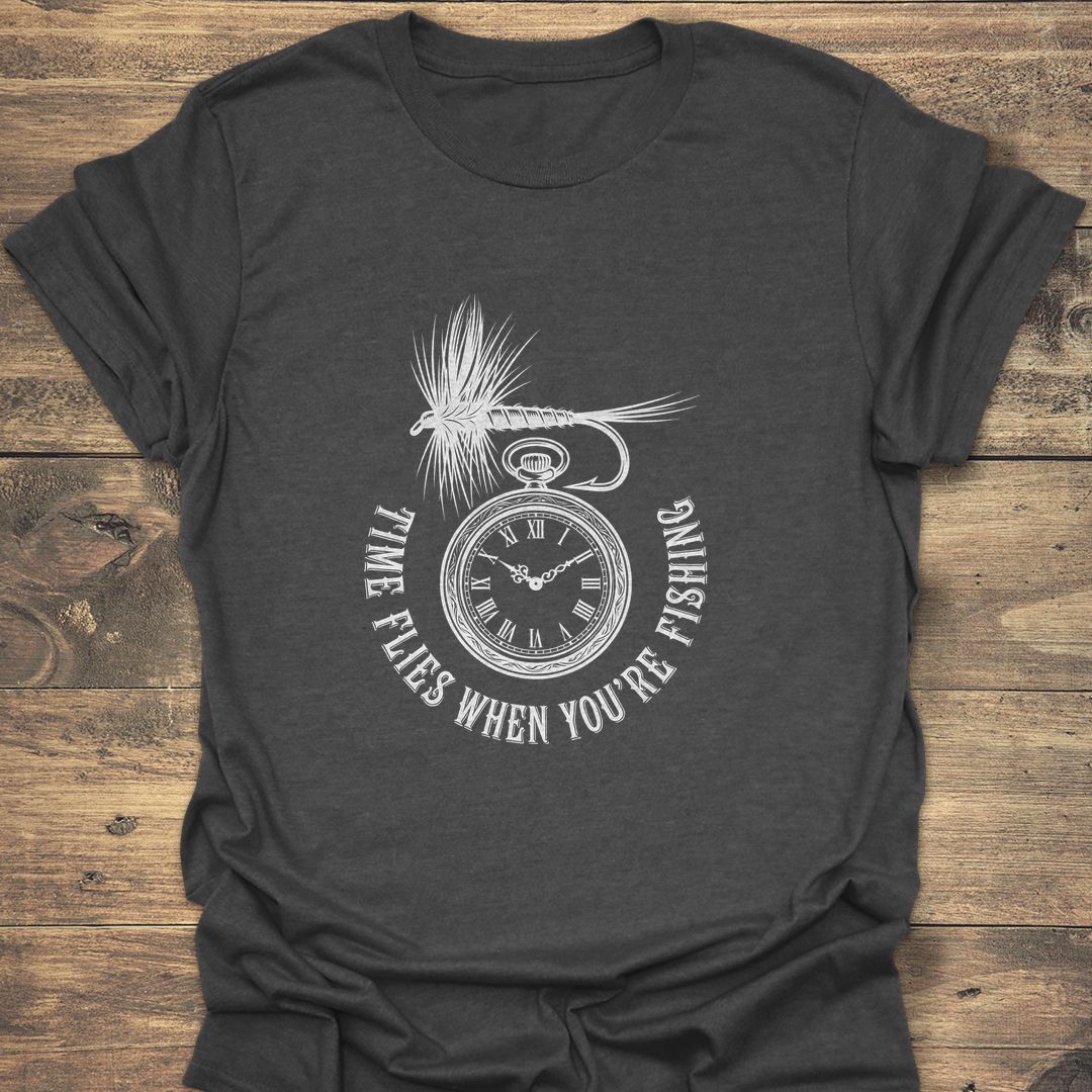 Time Flies When Fishing - Dark Heather t-shirt