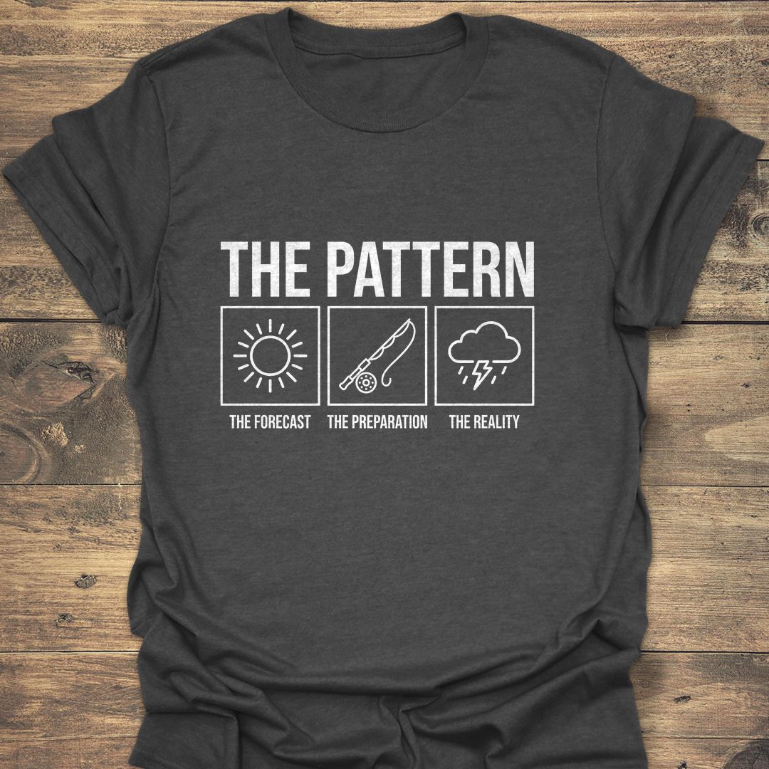 The Pattern Fishing Day - Dark Heather t-shirt