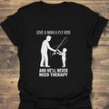 Fly Rod Beats Therapy - Black t-shirt
