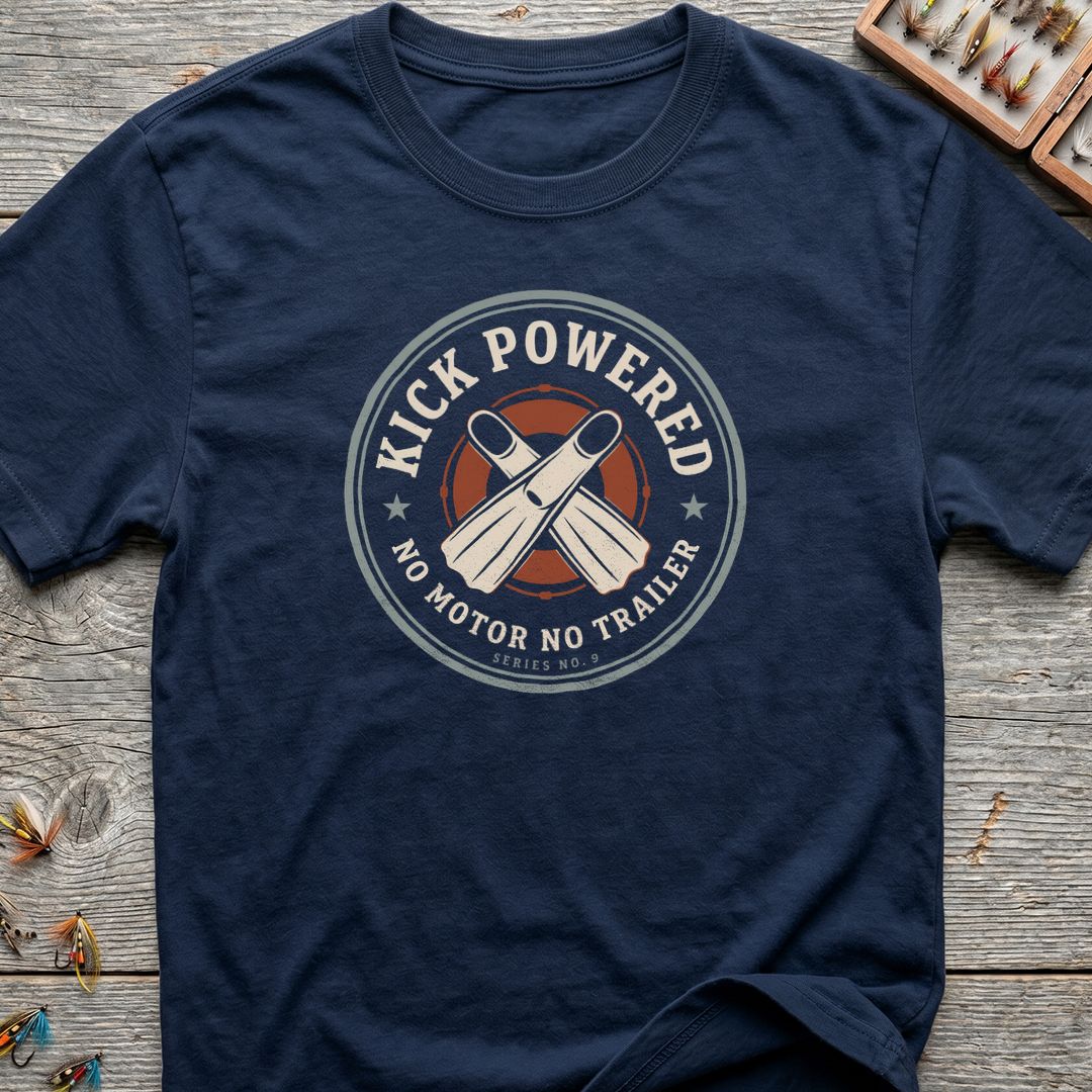 Kick Powered No Motor No - Navy t-shirt