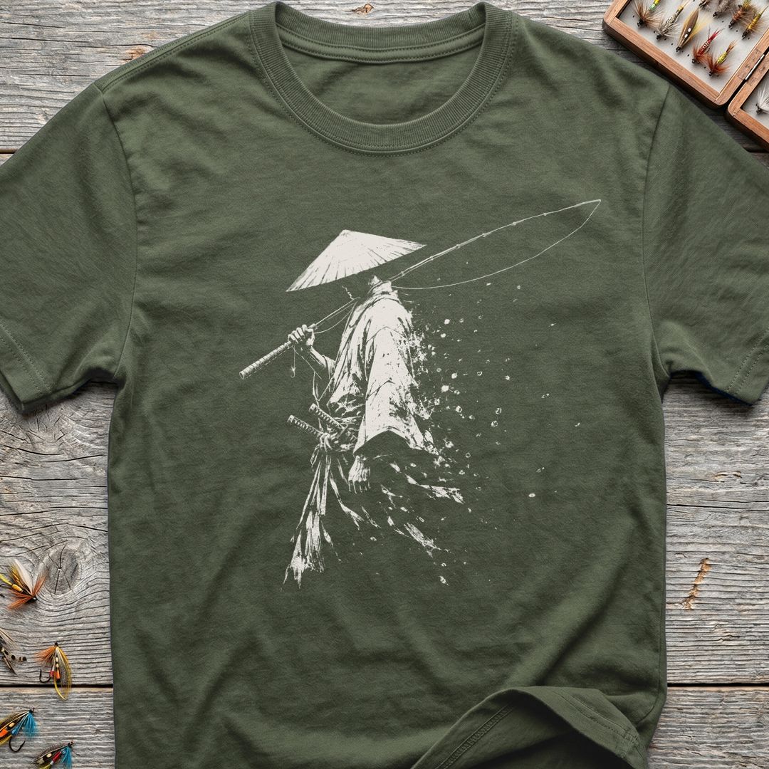 Tenkara Samurai — The Vanishing Angler - Military Green t-shirt