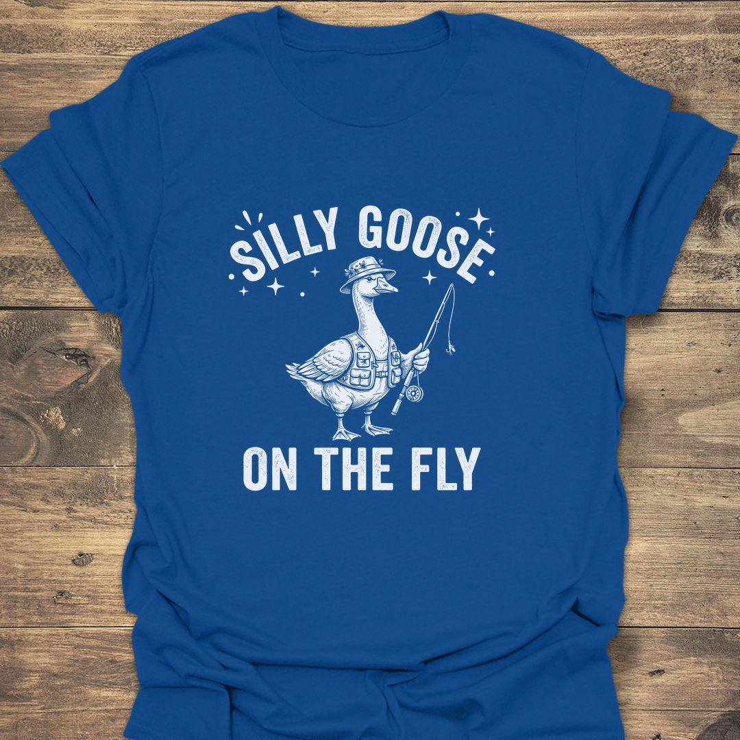 Silly Goose On The Fly - Royal t-shirt