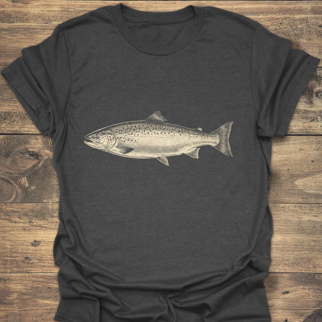 Vintage Trout Illustration - Dark Heather t-shirt