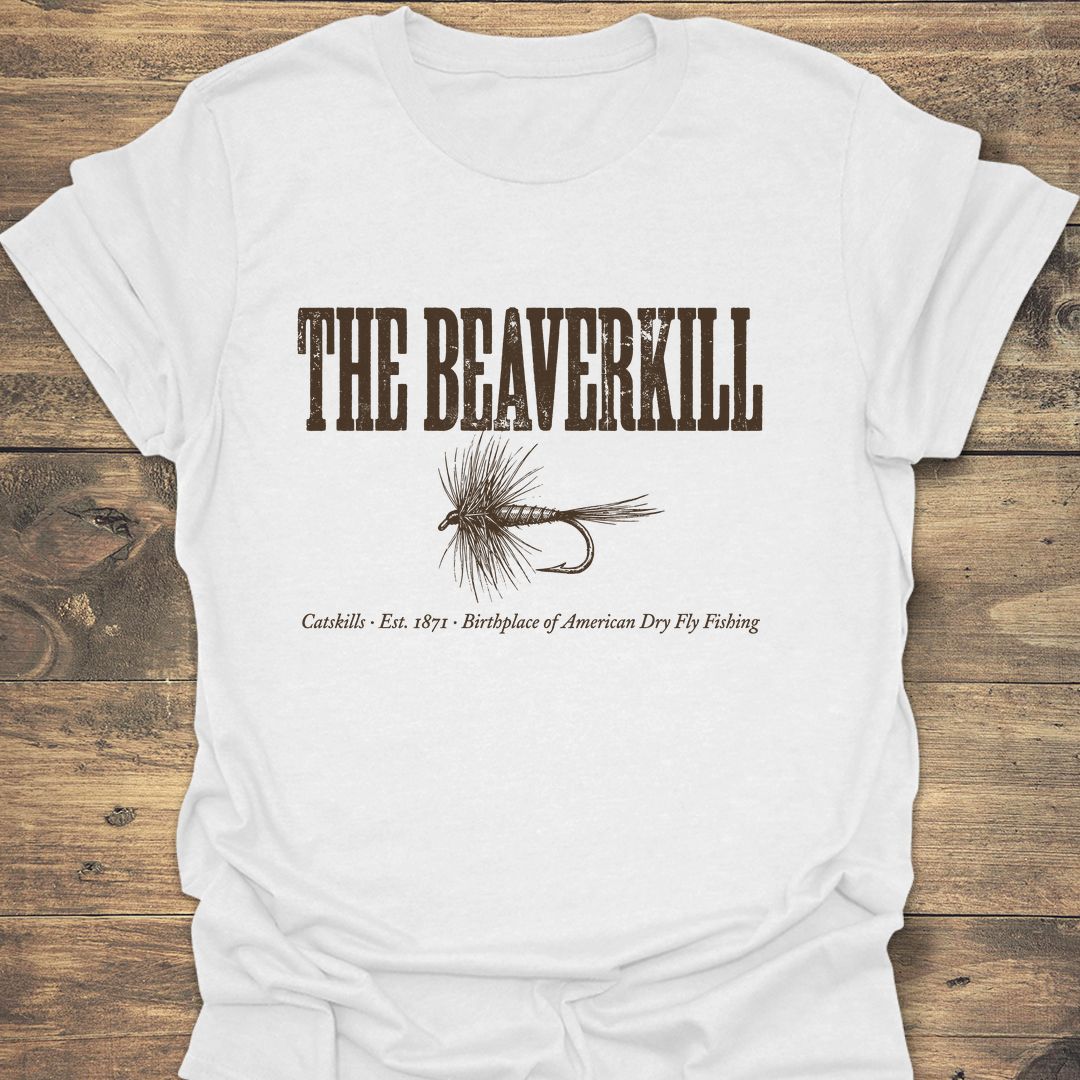 The Beaverkill Dry Fly - White t-shirt