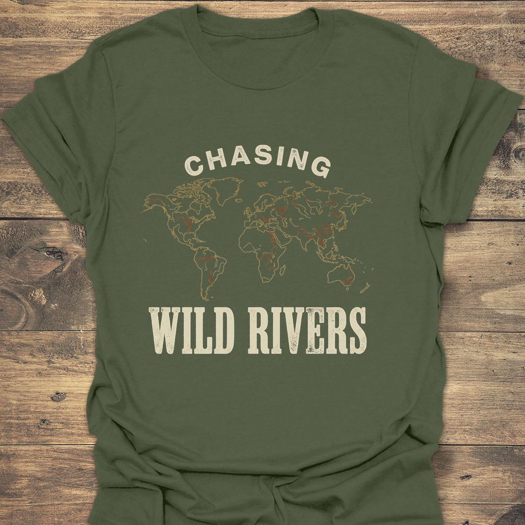 Chasing Wild Rivers - Military Green t-shirt