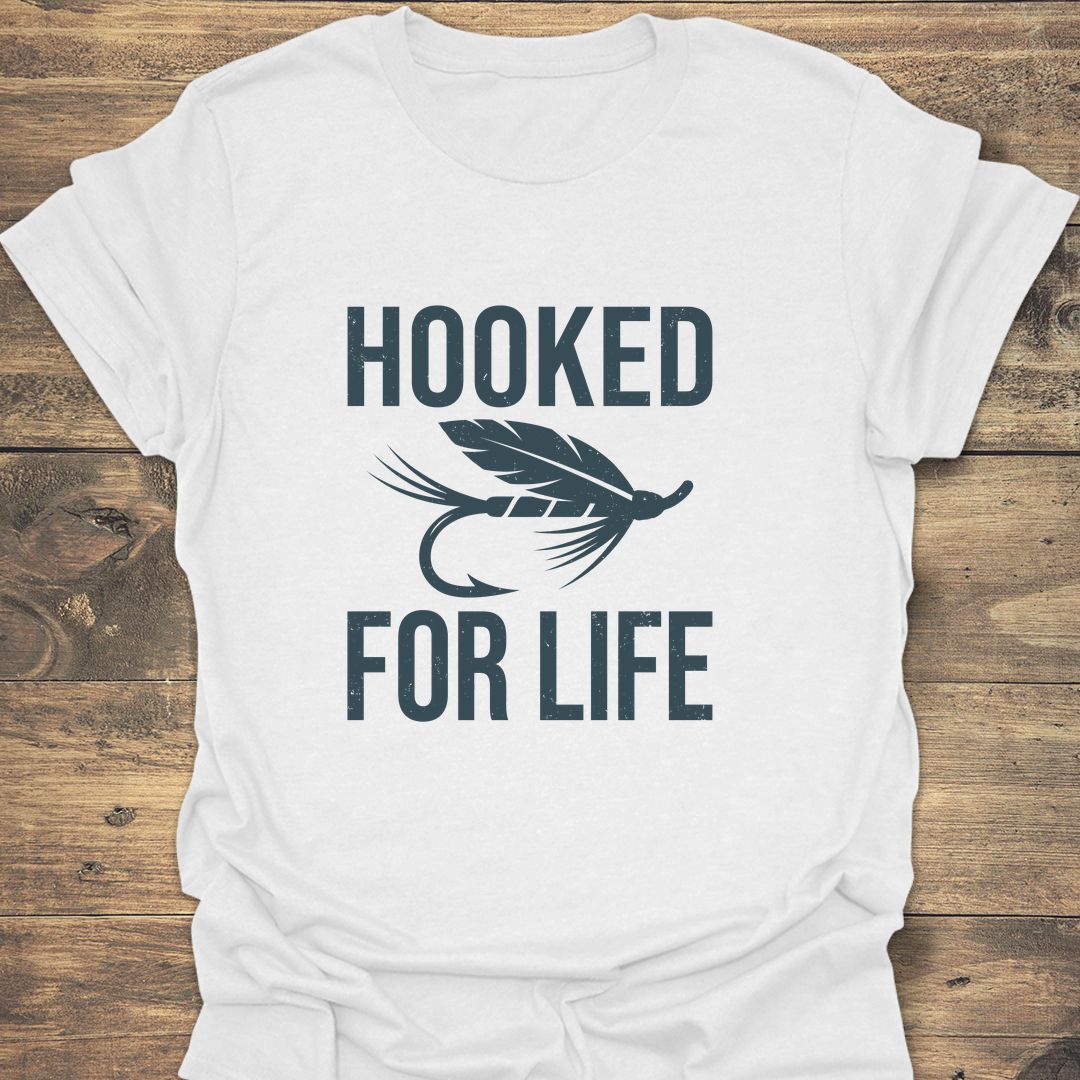 Hooked For Life - White t-shirt