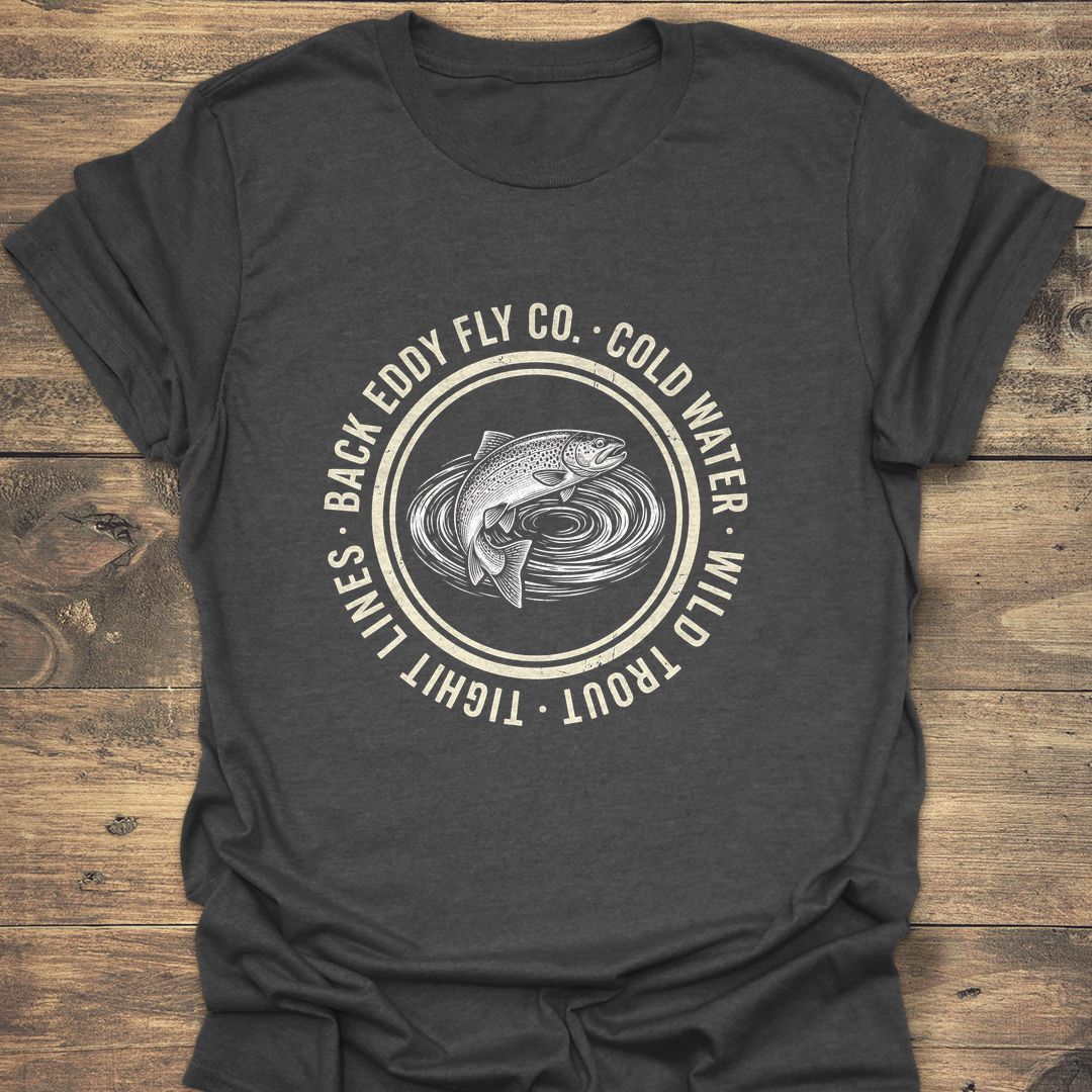 Cold Water Wild Trout Badge - Dark Heather t-shirt