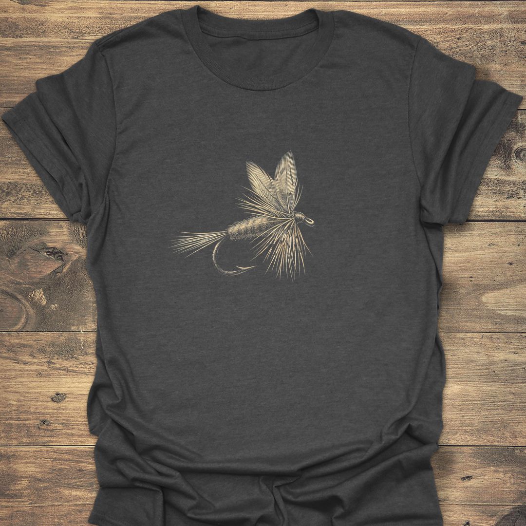 Classic Dry Fly Illustration - Dark Heather t-shirt