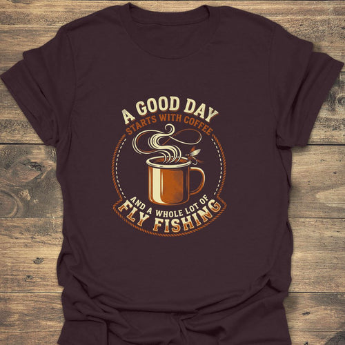 Coffee And Fly Fishing - Dark Chocolate t-shirt