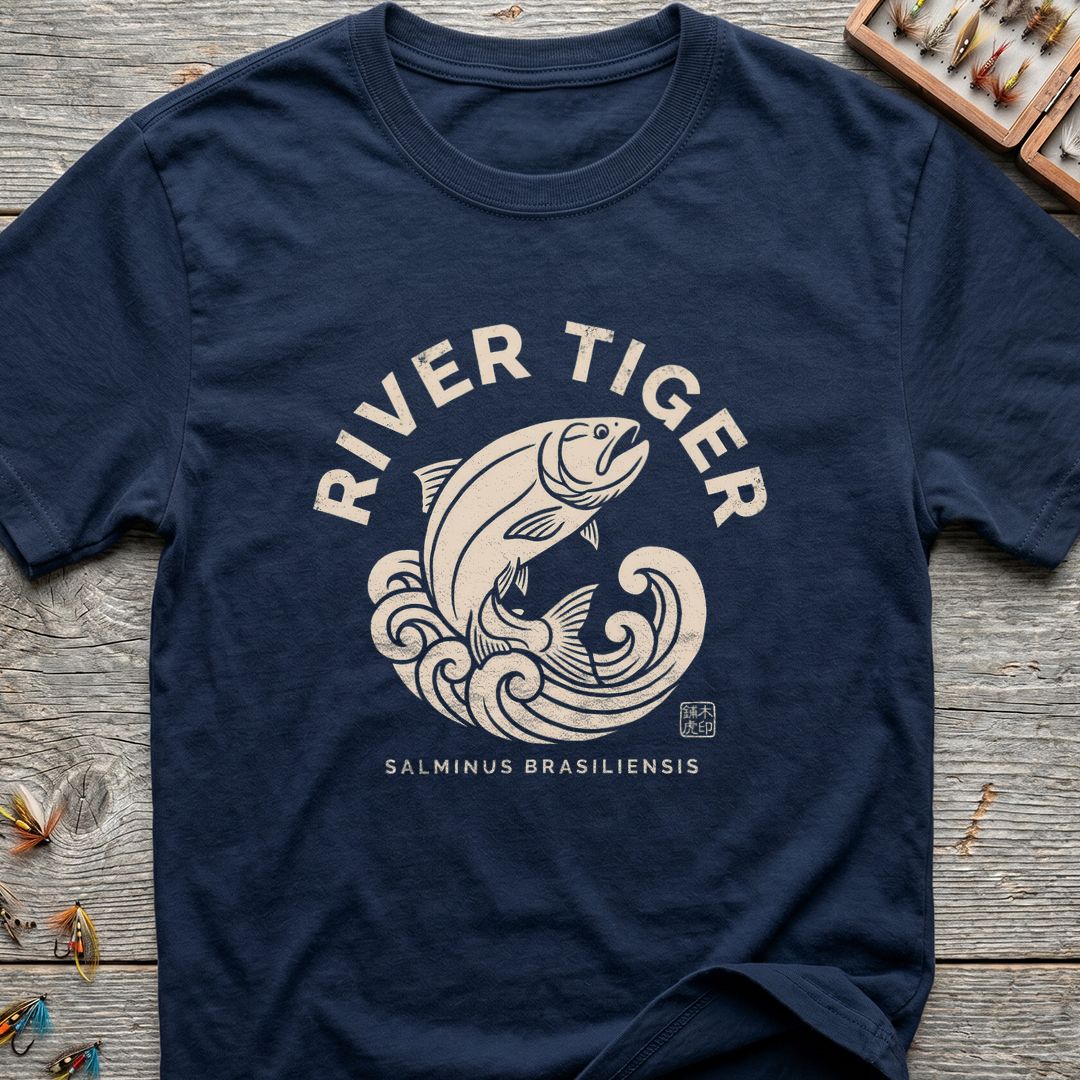 River Tiger Golden Dorado - Navy t-shirt
