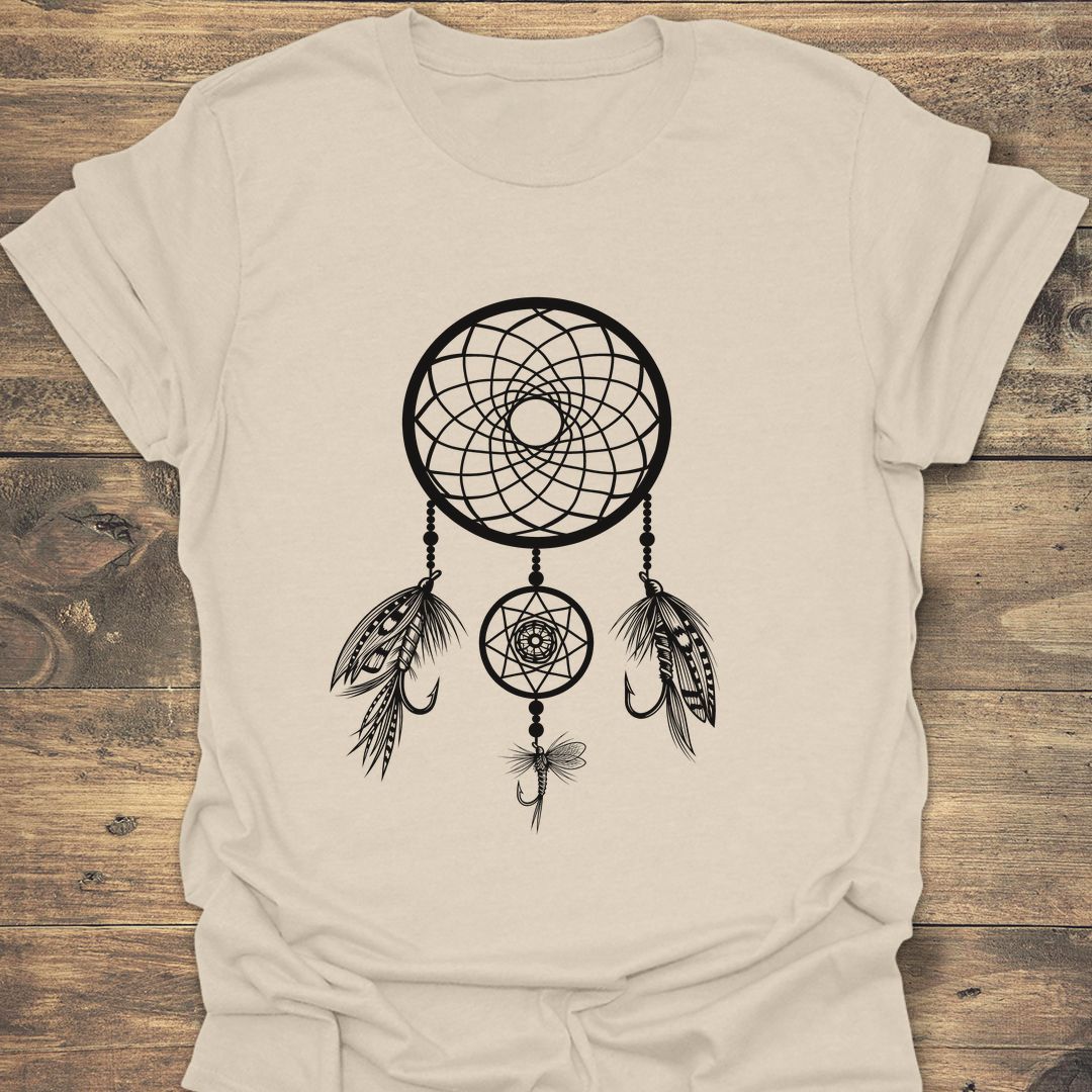 Dream Catcher Fly Patterns - Natural t-shirt