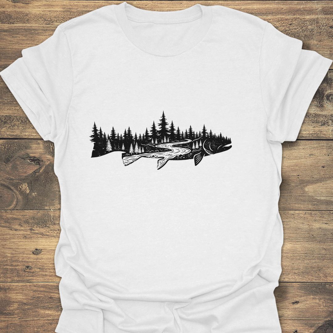 Trout River Double Exposure - White t-shirt