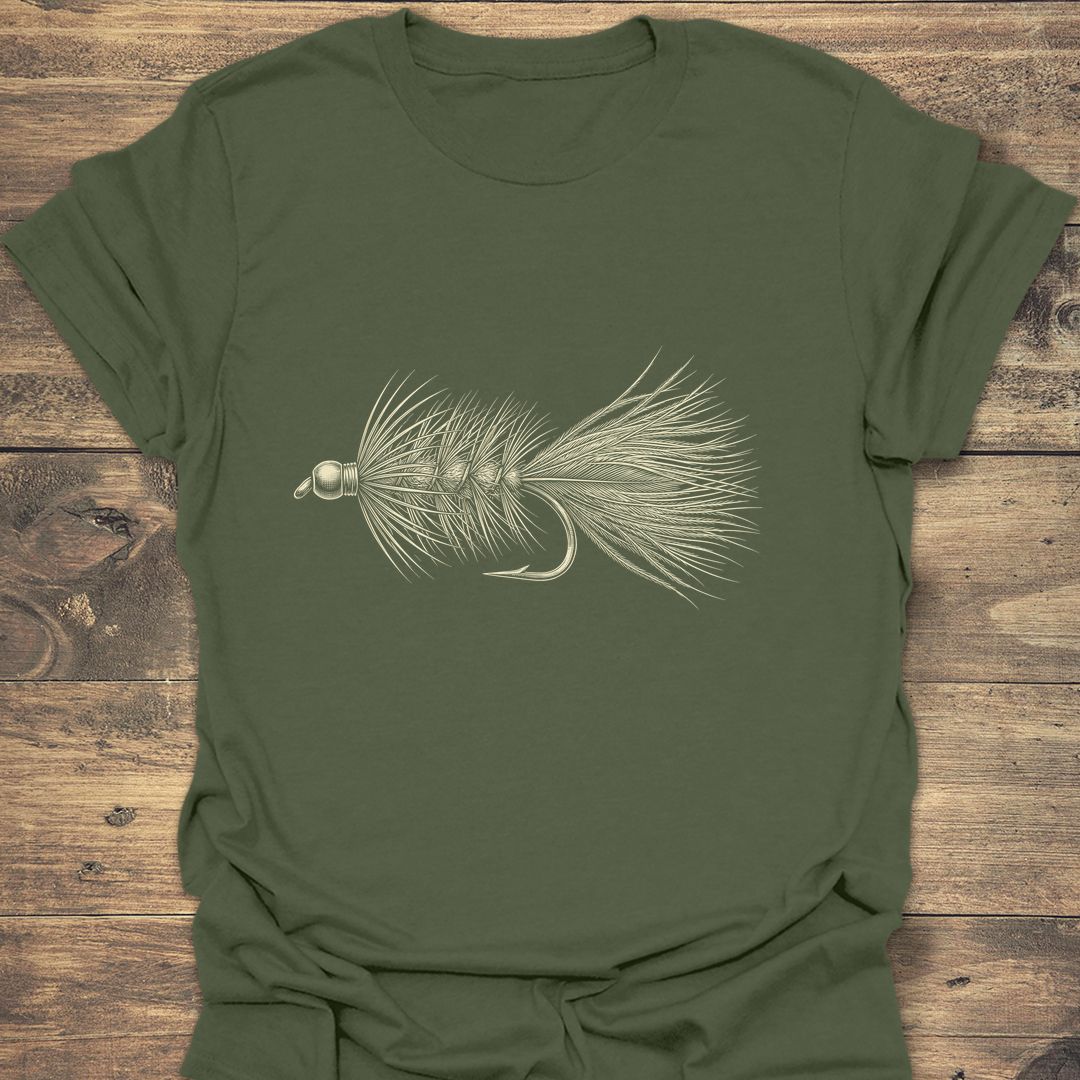 Woolly Bugger Streamer - Military Green t-shirt