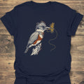 Kingfisher With Dry Fly - Navy t-shirt