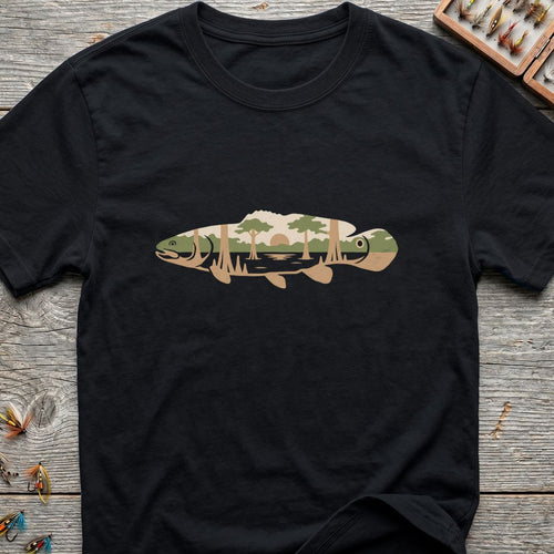 Cypress Swamp Bass Sunset - Black t-shirt