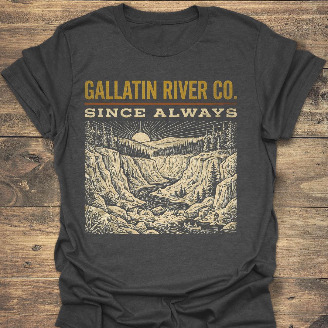 Gallatin River Co Since Always - Dark Heather t-shirt