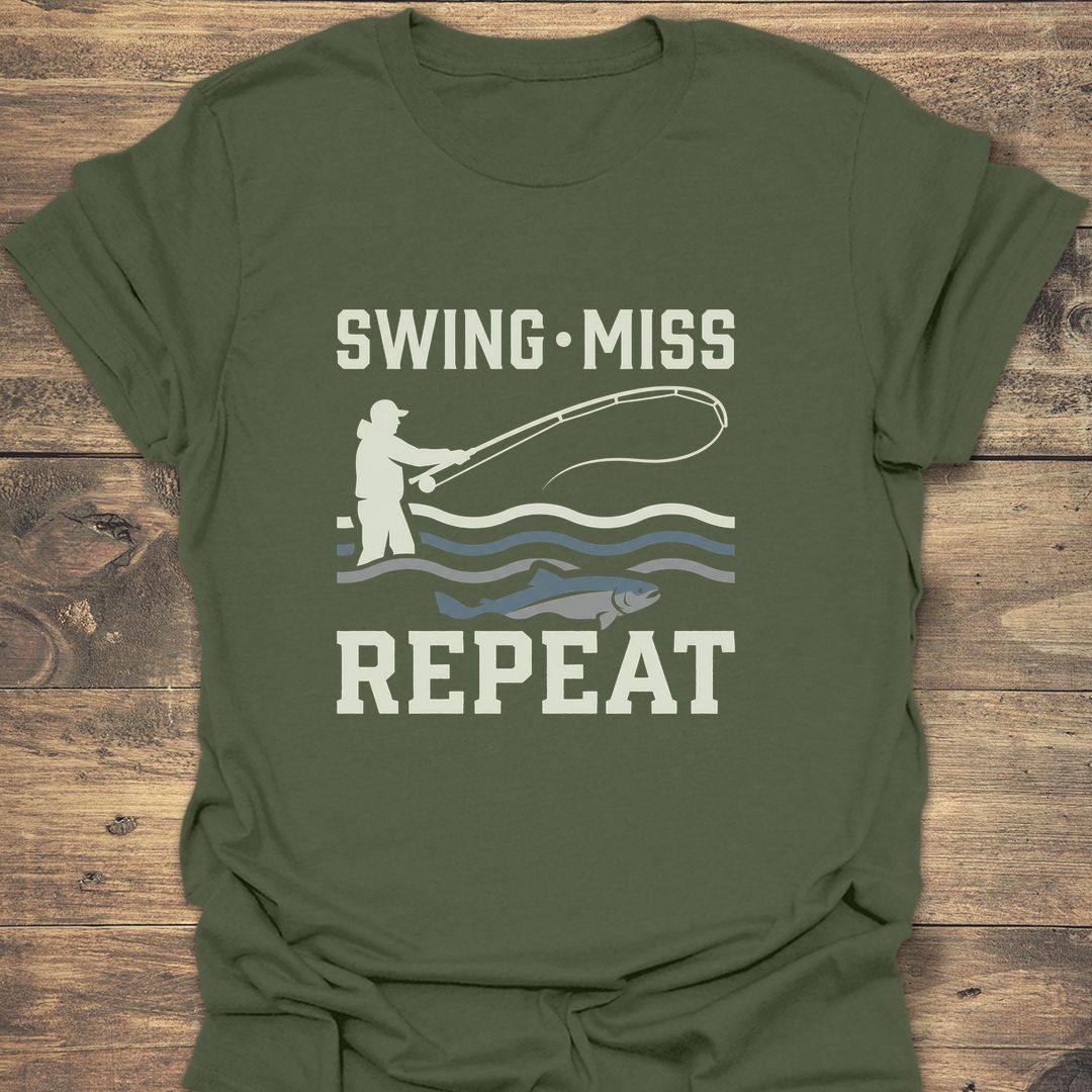 Swing Miss Repeat - Military Green t-shirt