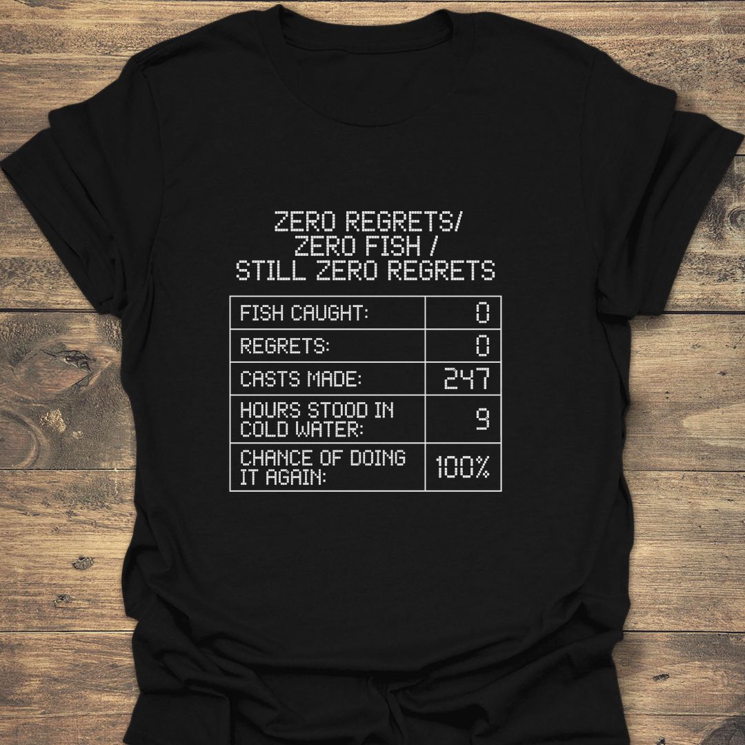 Zero Fish Zero Regrets - Black t-shirt