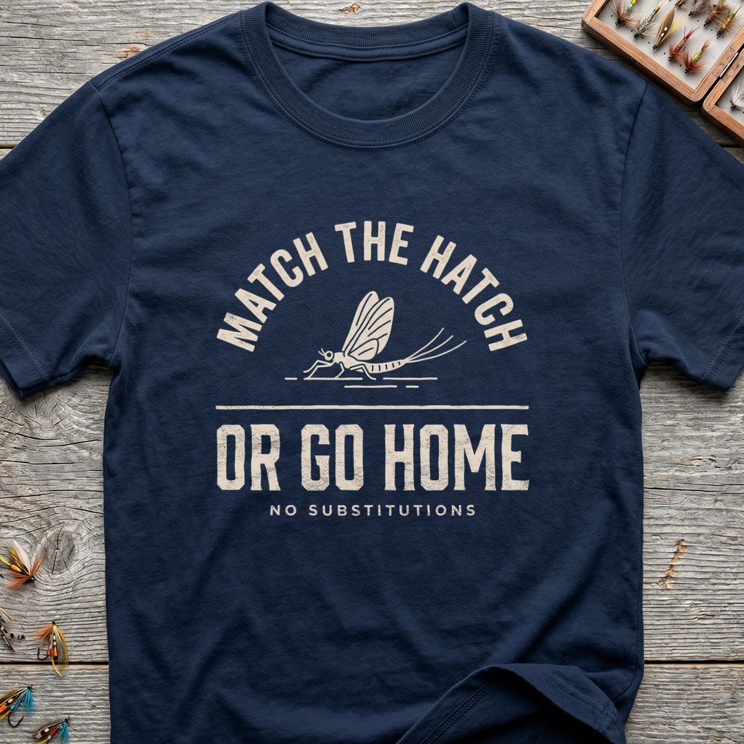 Match The Hatch Or Go - Navy t-shirt
