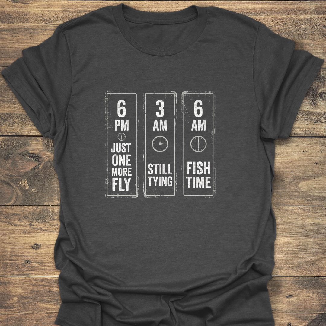 Just One More Fly - Dark Heather t-shirt