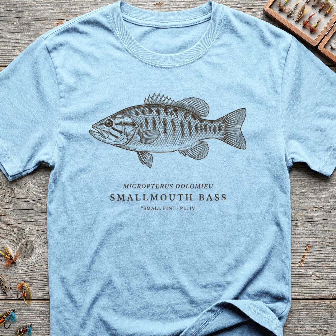 Smallmouth Bass Micropterus Dolomieu - Light Blue t-shirt