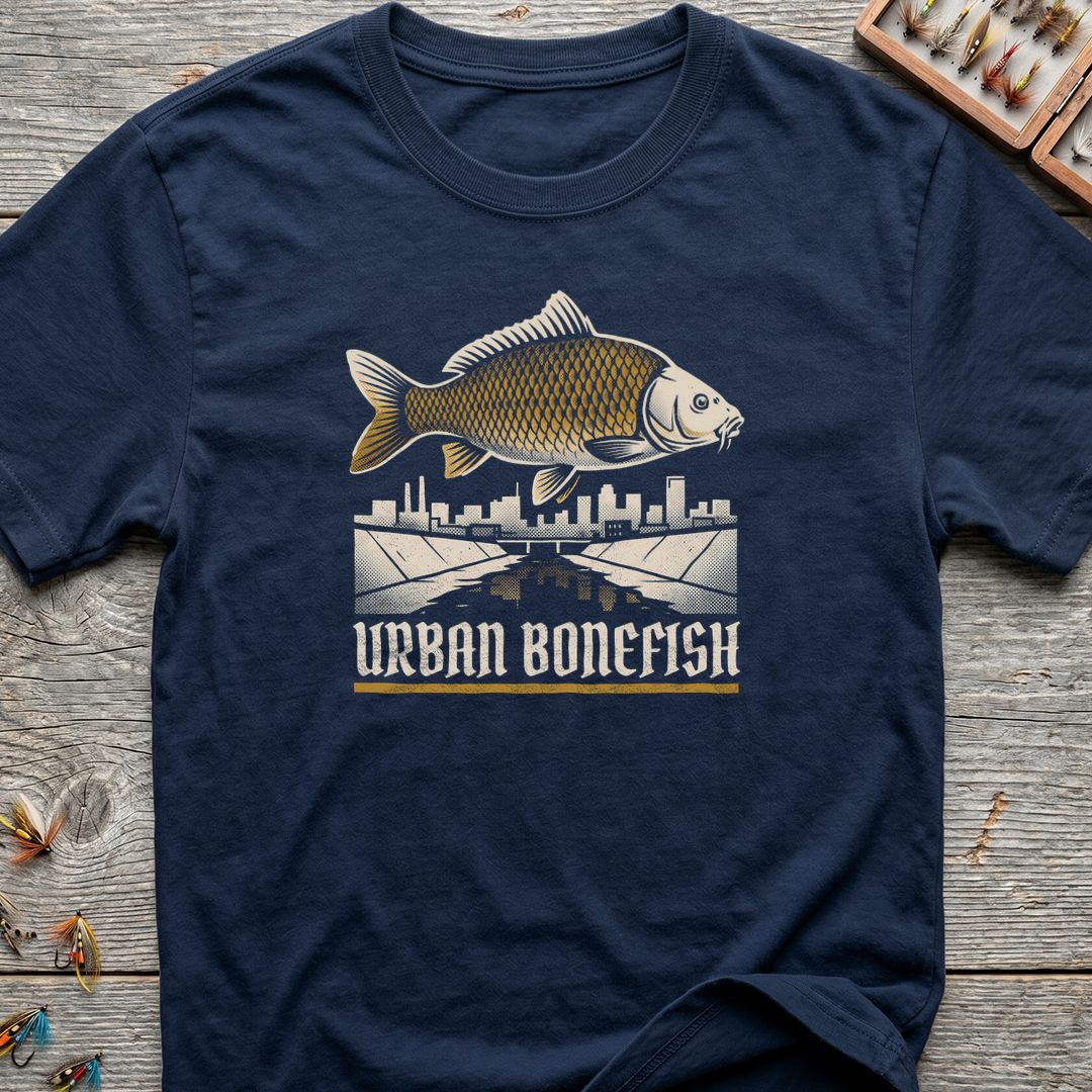 Urban Bonefish Carp - Navy t-shirt