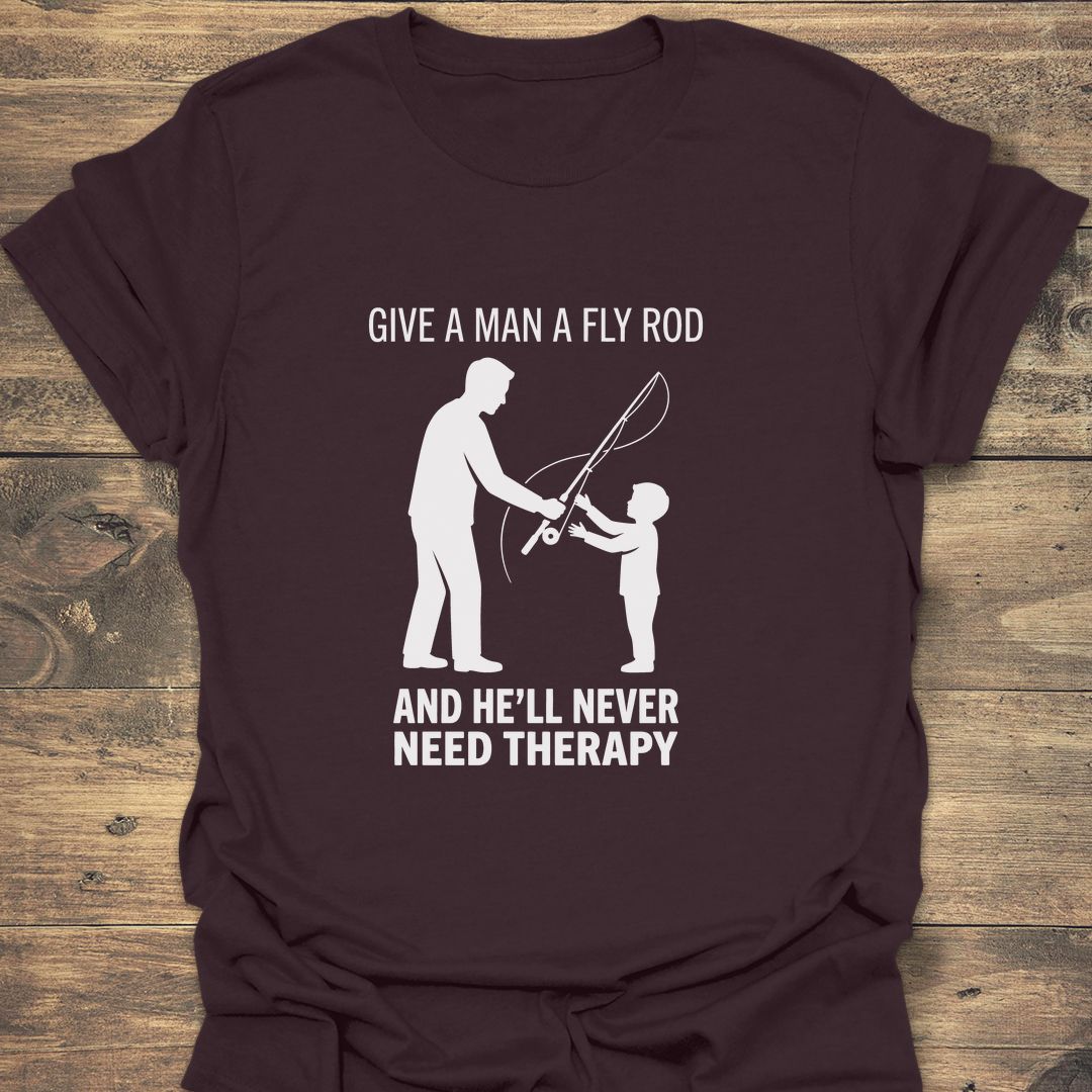 Fly Rod Beats Therapy - Dark Chocolate t-shirt
