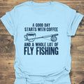 Coffee And Fly Fishing - Light Blue t-shirt