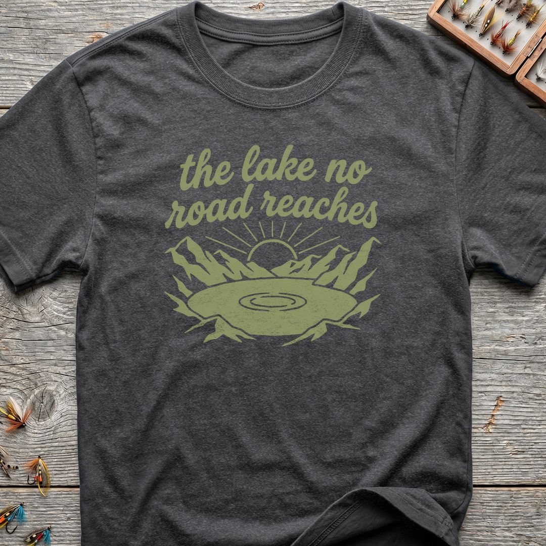 The Lake No Road Reaches - Dark Heather t-shirt