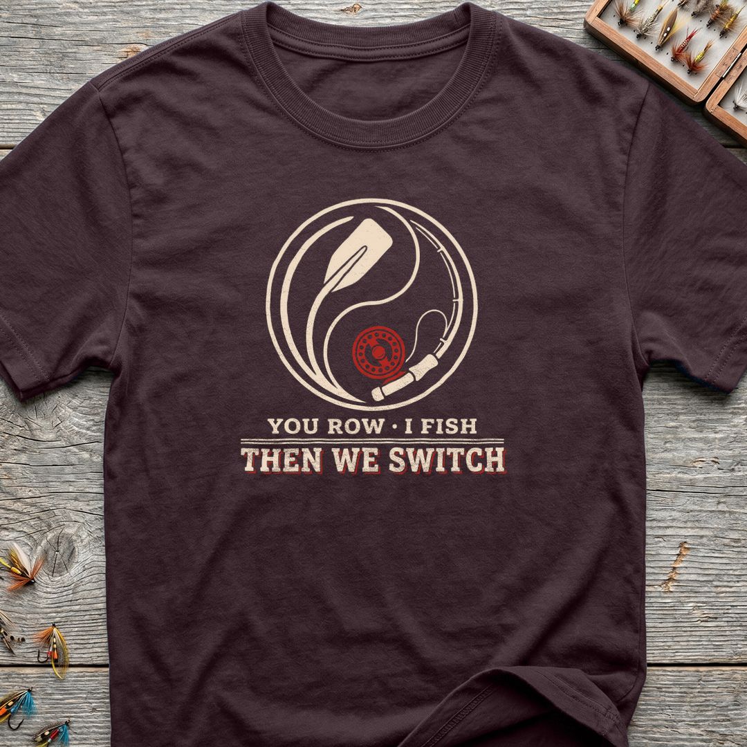 You Row I Fish Then - Dark Chocolate t-shirt