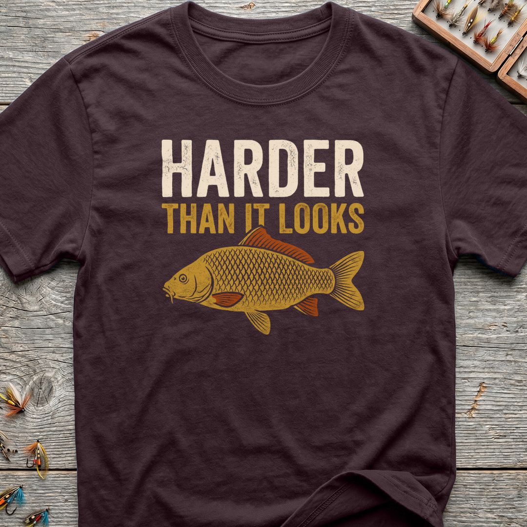 Carp Harder Than It Looks - Dark Chocolate t-shirt
